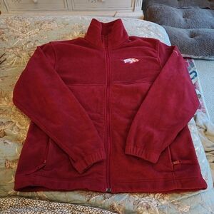 Men's Columbia Red Arkansas Razorback Fleece Jacket Sz Medium